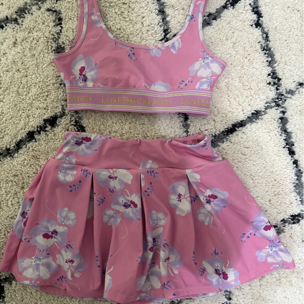 LoveShackFancy Pink and Purple Floral Set